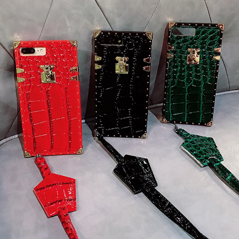 Модный чехол GlamPhoneCase с узором крокодиловая кожа для iphone X 7 7plus 6 6S 8 plus + мягкая