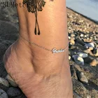 3UMeter 2019 Новый Нержавеющая сталь пользовательское имя анклет (браслет на ногу личности имя цепочка на ногу в богемном стиле ювелирный браслет на лодыжку для женщин подарок