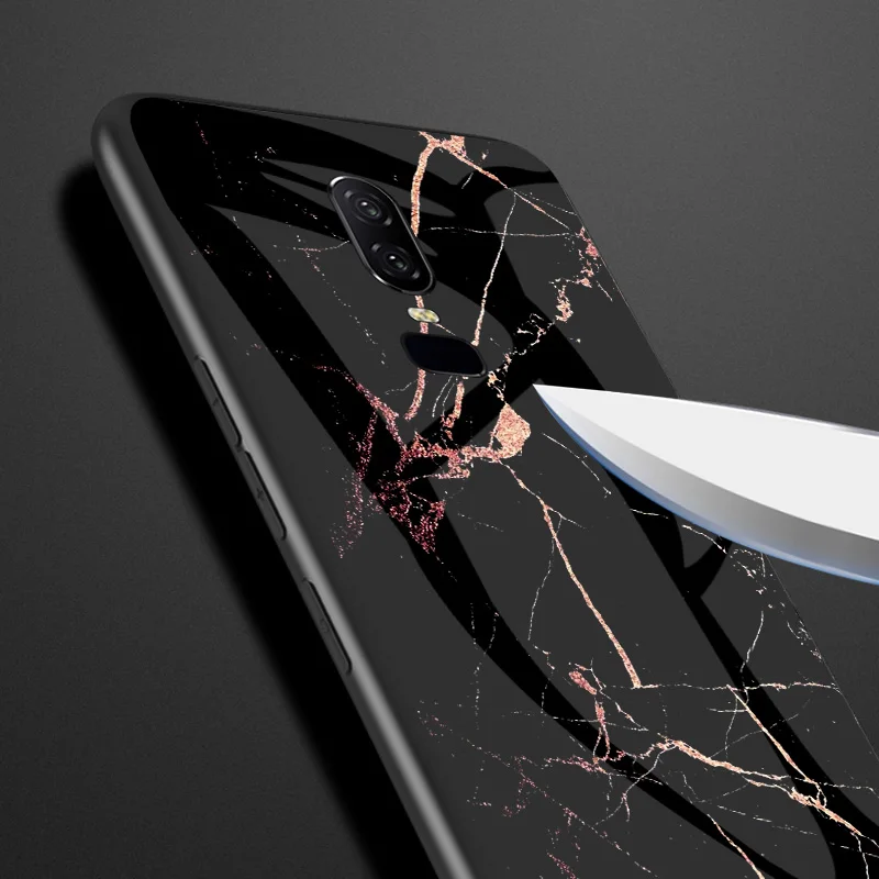 Мраморный чехол из закаленного стекла для телефона Oneplus 6 T 7 Pro 5 Модный милый