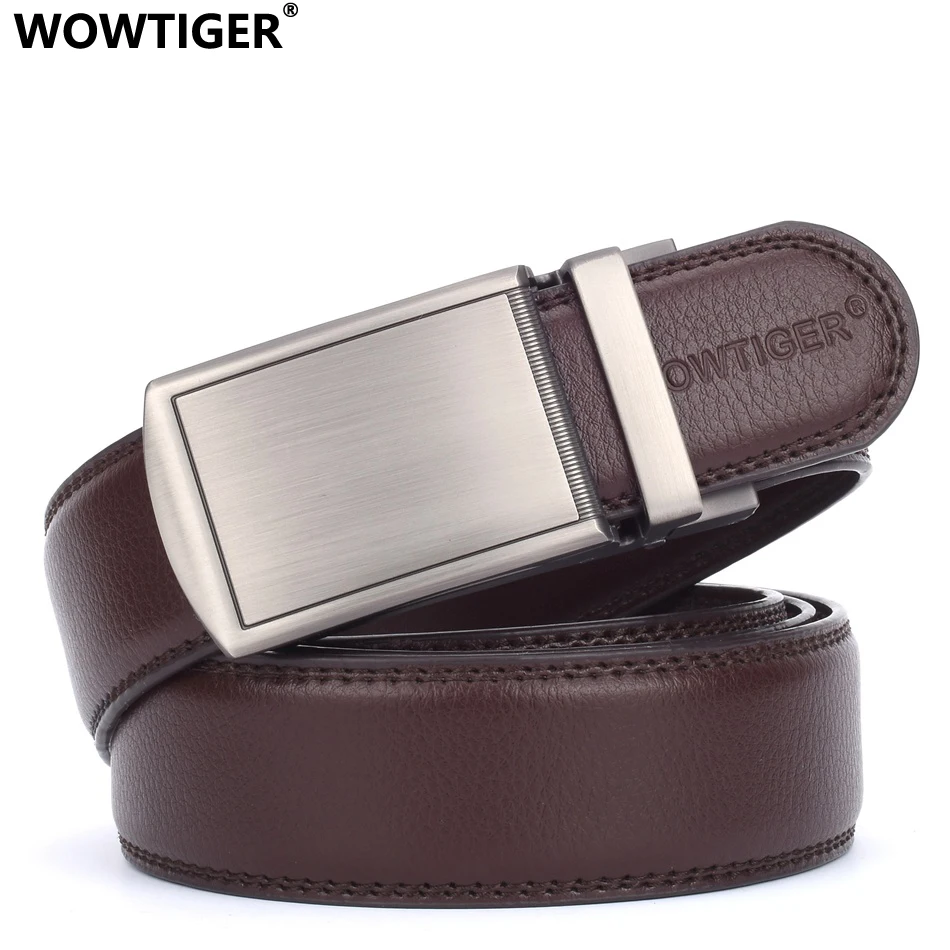 Мужской ремень из натуральной кожи с автоматической пряжкой|leather belt automatic|brand genuine