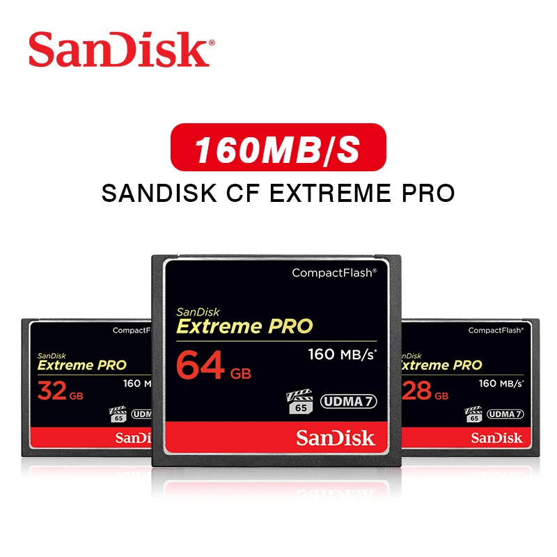 Sandisk Extreme Pro CF карта 32 Гб 64 128 Высокая скорость 160 МБ/с./с Compactflash памяти для богатых 4K
