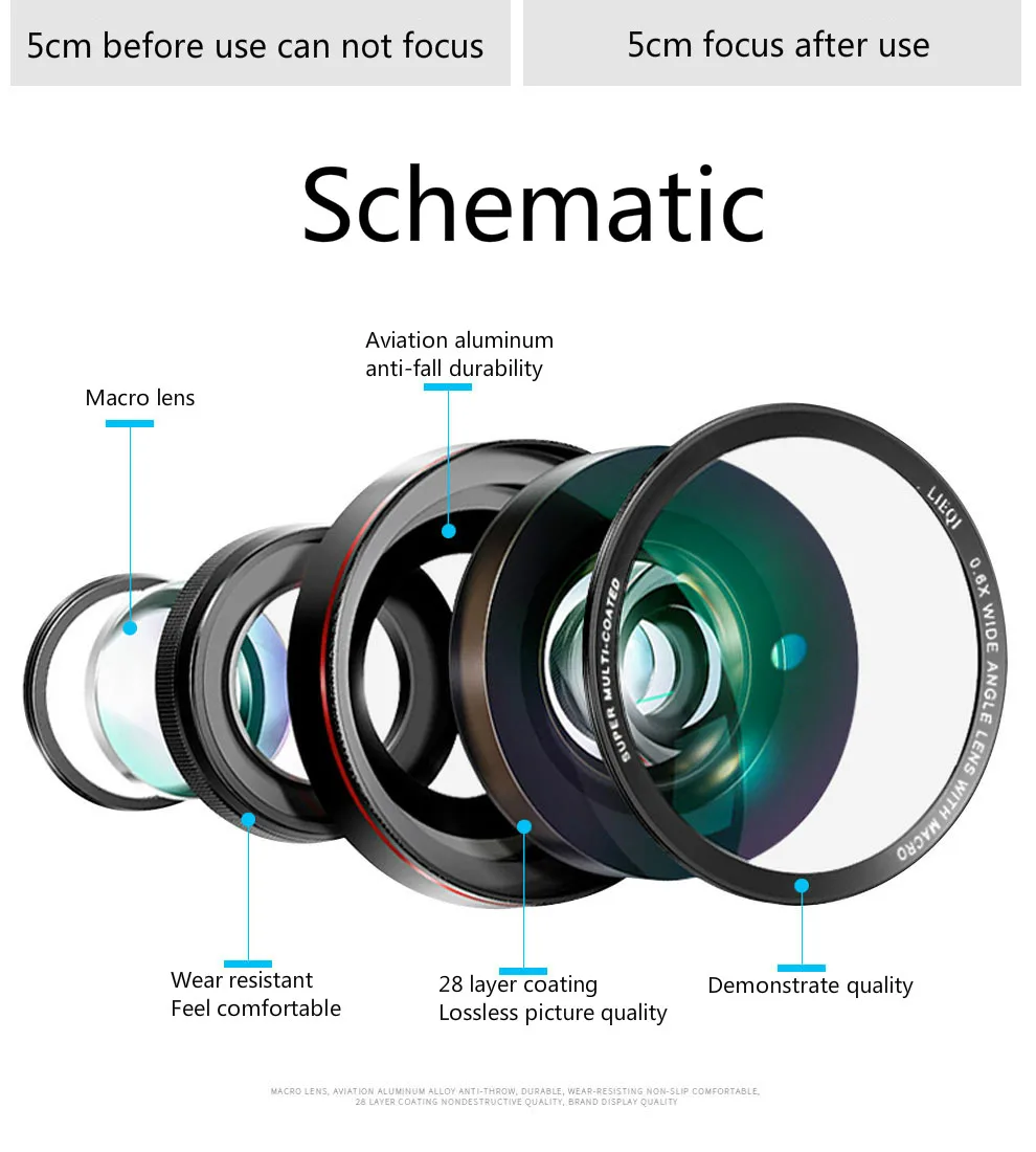 

Mobile Phone Universal Lens Wide Angle Macro Combo Kit External Camera SLR Lens Camera Telephoto Lens
