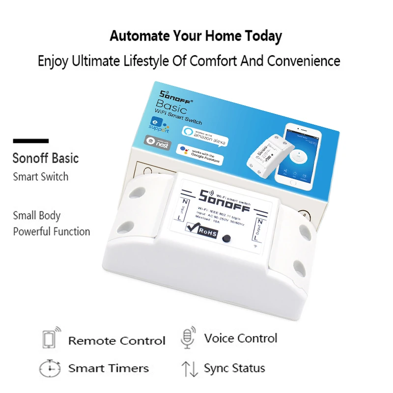 Itead Sonoff основной Wifi переключатель DIY беспроводной пульт дистанционного