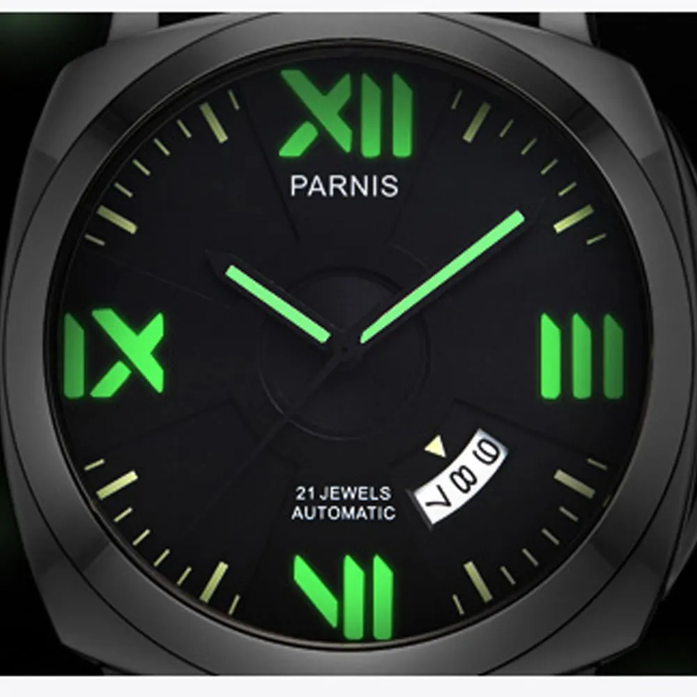 2019 New Arrivals Mens Watces Top Brand Luxury Automatic Watch Parnis 44mm Mechanical Watches Calendar Luminous 100M Swim | Наручные часы