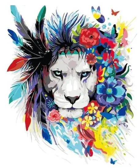 21208 Tropical Lion - Paint by Numbers Kits for Adults DIY | Дом и сад