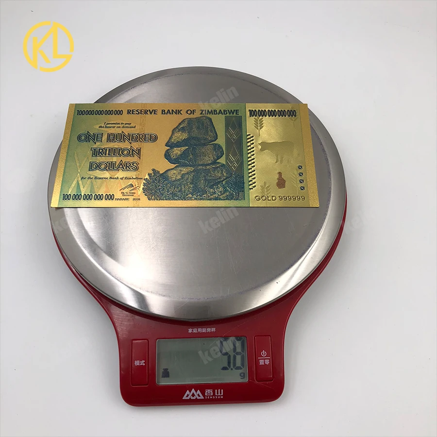 

Free Shipping 800pcs/lot One Hundred Trillion Dollars Zimbabwe Gold Banknote with 80pcs certificate by fedex tnt or UPS 5-7days