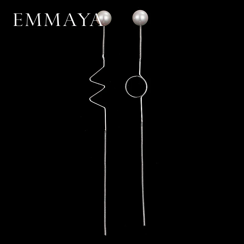 EMMAYA модные свисающие серьги большие длинные висячие новые жемчужные для женщин