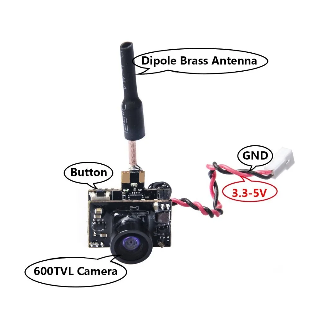 AKK BA2 5 8 ГГц 40 каналов 200 передатчик mW FPV Raceband 600TVL 1/4 Cmos Мини AIO камера с латунной