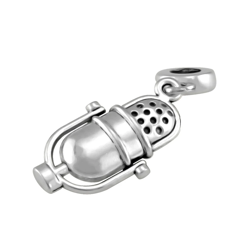 Silver Plated Musical Microphone Charms Pendant Fit Original Pandora Charm Beads Bracelet DIY Fashion Jewelry SPP205 | Украшения и