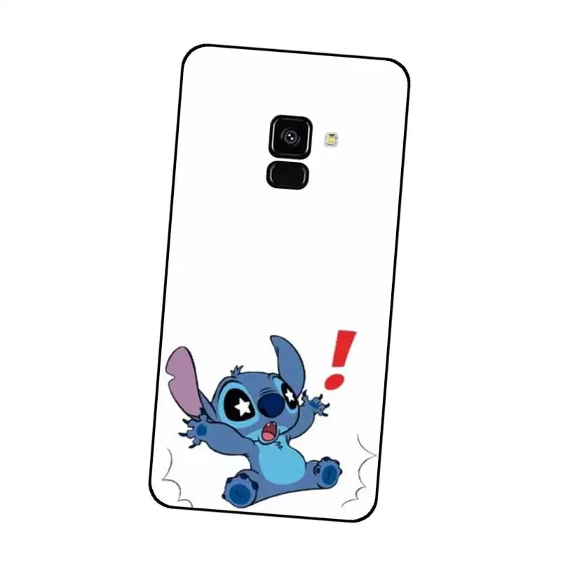 P210 Stitch Cartoon Black Silicone Case Cover For Samsung Galaxy J2 J3 J4 J5 J6 J7 J8 Pro Plus Prime 2018 2017 |