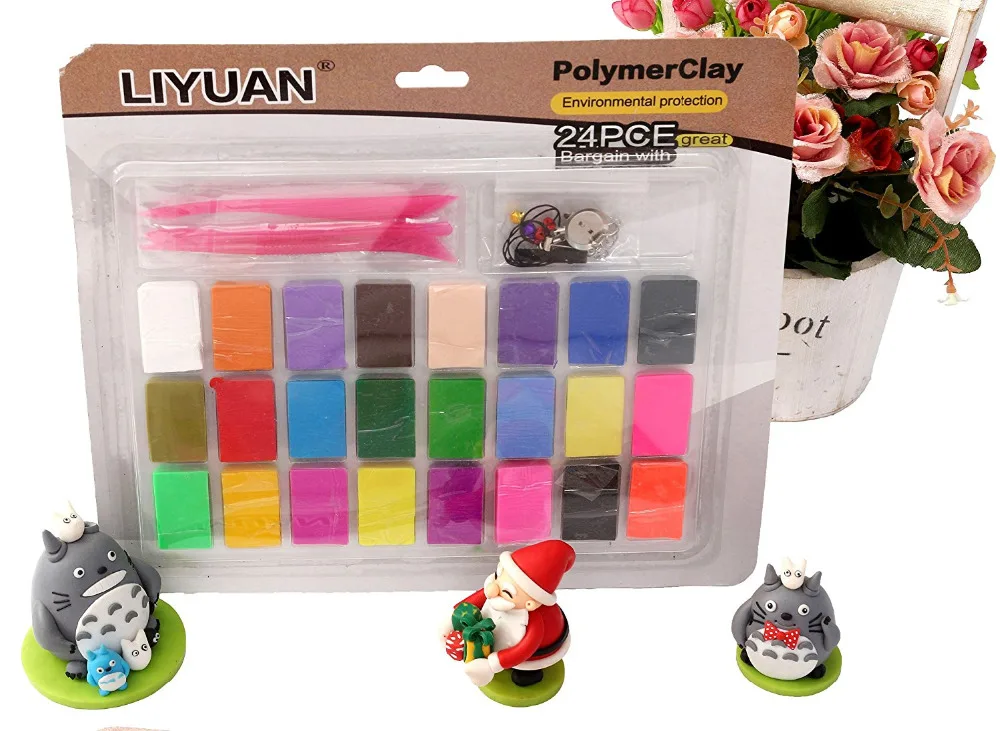3 инструмента+ Liyuan 24 цвета печь испечь Полимерная глина Набор DIY Fimo моделирование литье Дети Развивающие игрушки