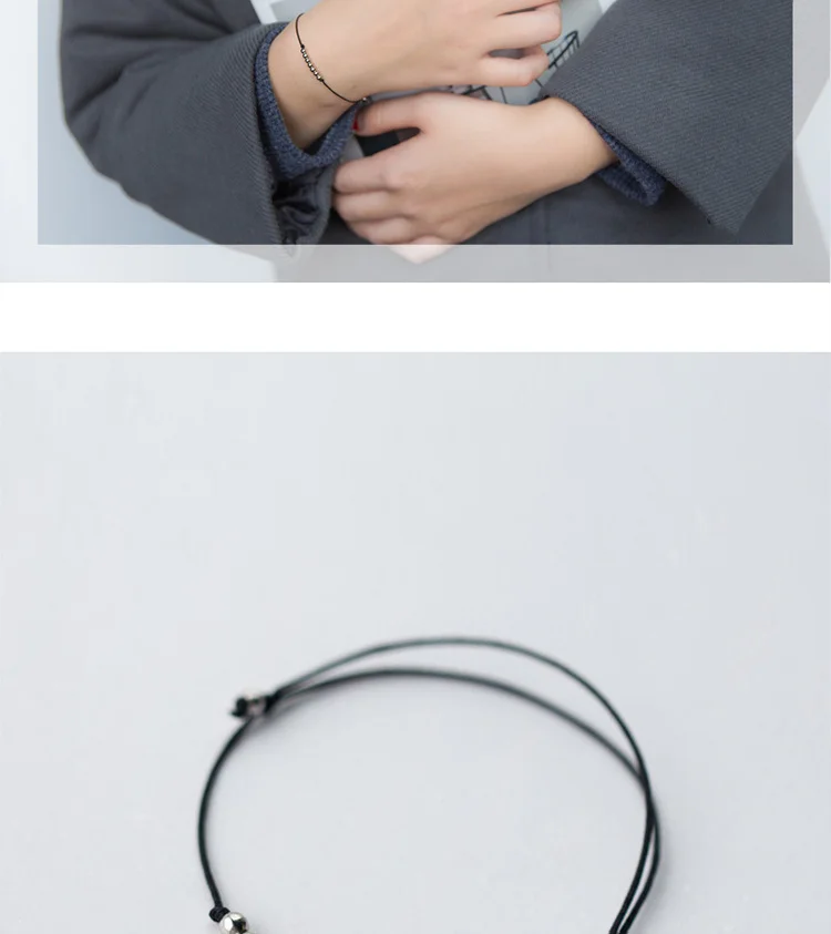 Trusta, серебро 925 пробы, модные бусины, Черная веревка, браслет-цепочка, 15 см, для подростков, для женщин, модные ювелирные изделия, DS1011