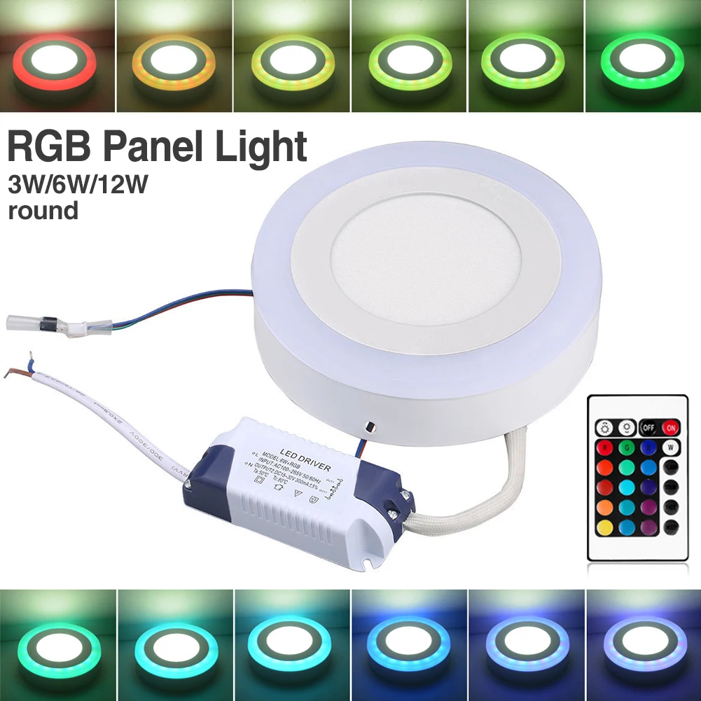 Дешевый затемняемый RGB светильник на светодиодах панели 9 Вт 16 Вт карданный светодиодный светильник потолочный Встраиваемый свет с черным радиатор SMD 2835