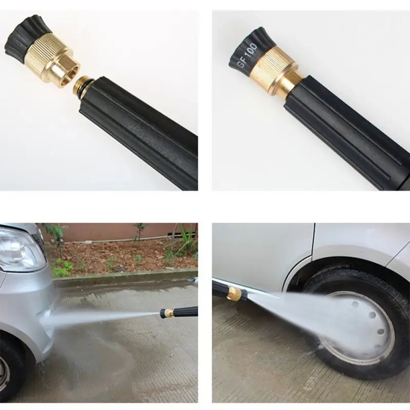 

Two Holes Water Straight Fans Adjustment Nozzle High Pressure Car Wash Water Gun Head