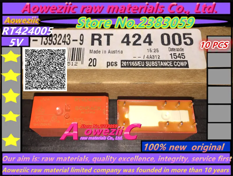 

Aoweziic (10 шт.) новое оригинальное RT424005 RT424012 RT424024 5 в 12 В 24 В реле
