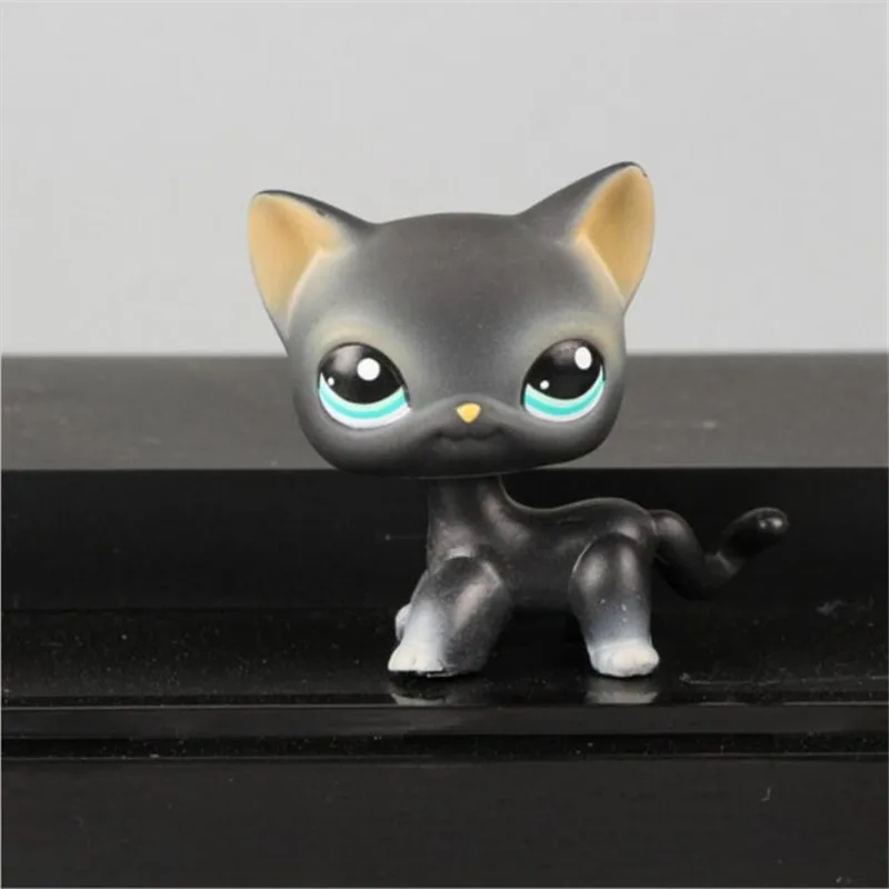 LP Pet Shop животного голубой глаза черный котенок рисунок куклы для детей игрушки