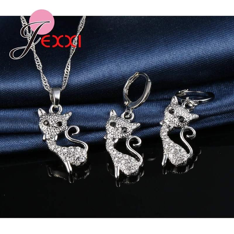 Ожерелье и серьги из серебра 925 пробы с фианитами|silver jewelry set|sterling silver setjewelry sets |