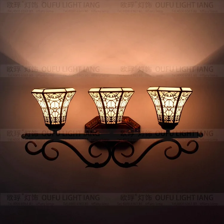 Модная настенная лампа Тиффани в европейском стиле барокко богемное зеркало