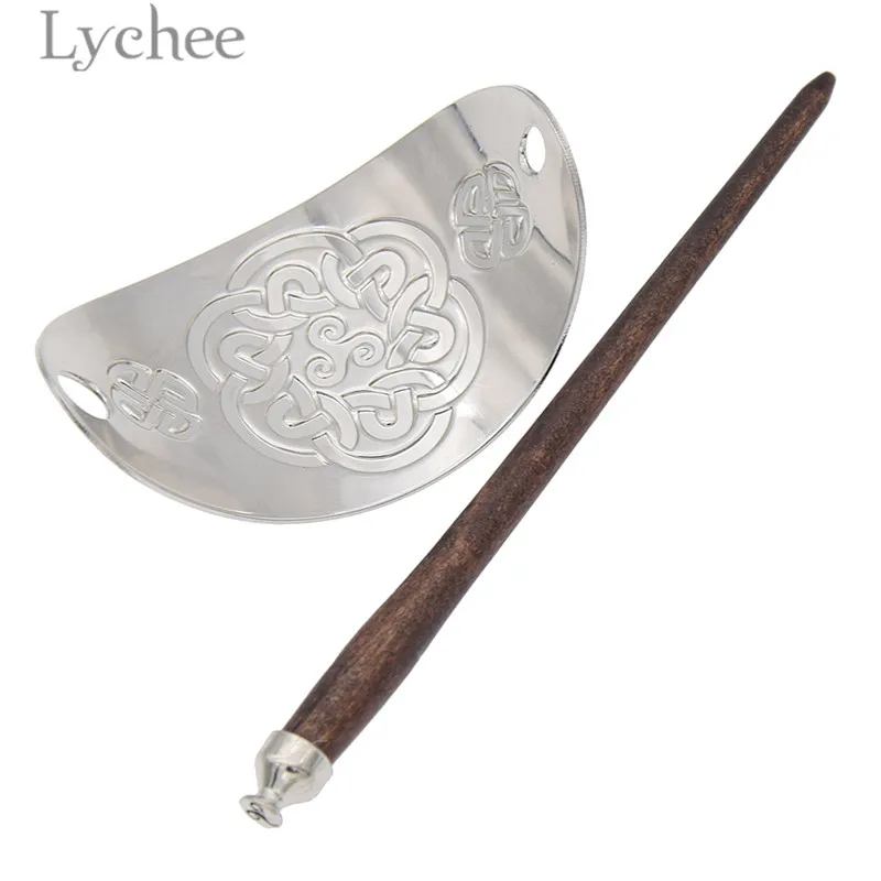 Lychee винтажные резные металлические деревянные женские палочки для волос серебристого цвета ретро женские палочки для волос ювелирные изделия для волос
