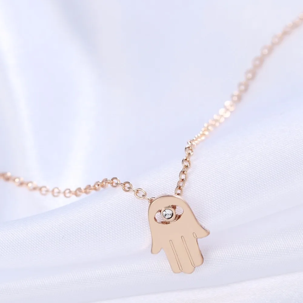 Кулон Kinitial в виде маленькой руки Фатимы ожерелье золотого и серебряного цвета