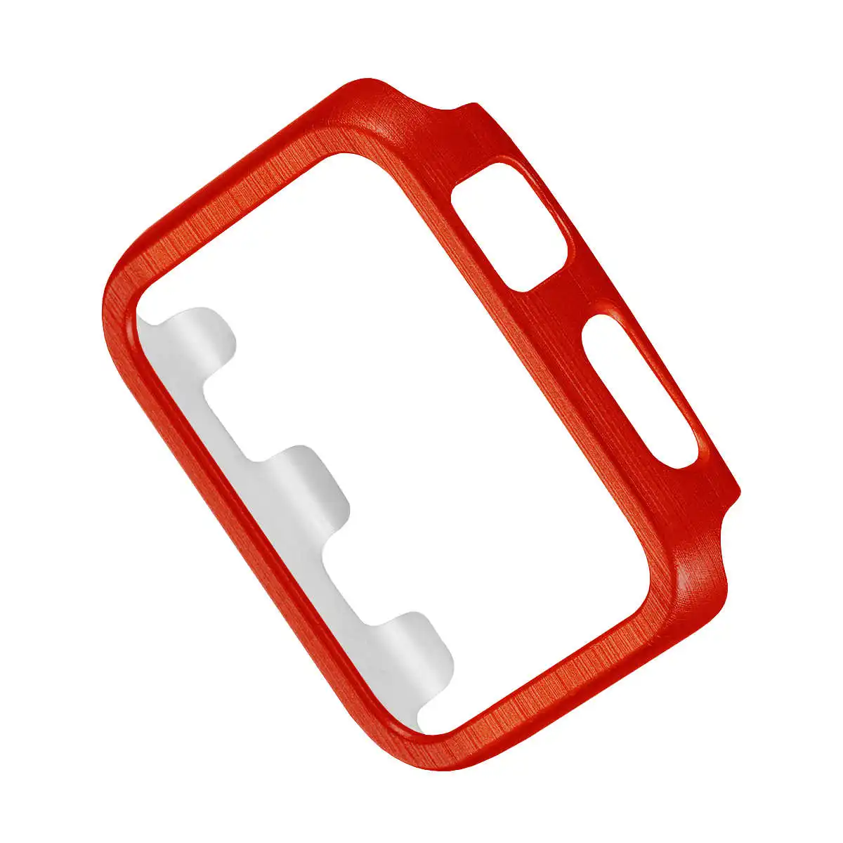 Red Проволочный чехол с текстурой для iWatch Series 3 2 1, жесткий чехол с рамкой для ПК, устойчивый к царапинам ударопрочный чехол для ПК 38/42 мм - Цвет ремешка: Red