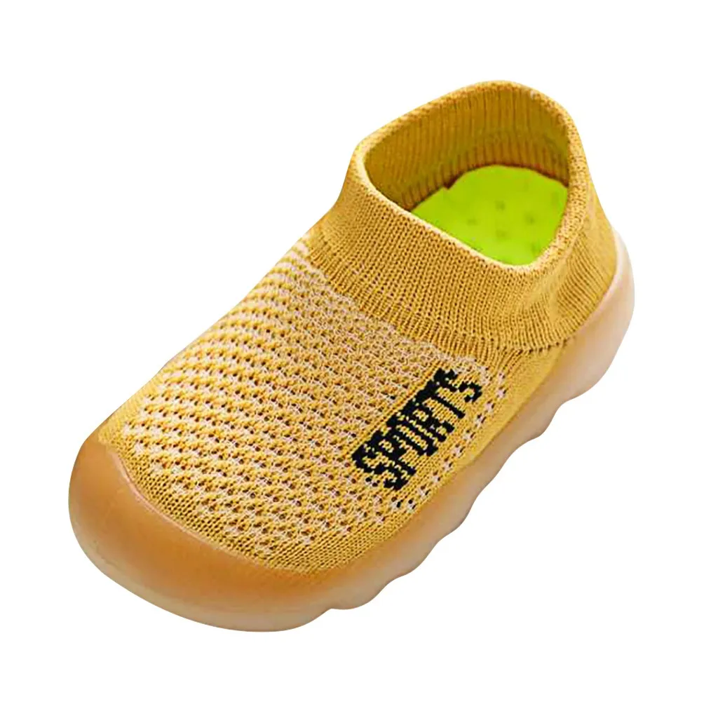 SAGACE Kids/Повседневная трикотажная дышащая Спортивная обувь для мальчиков и девочек; повседневная обувь на плоской подошве без шнуровки для бега