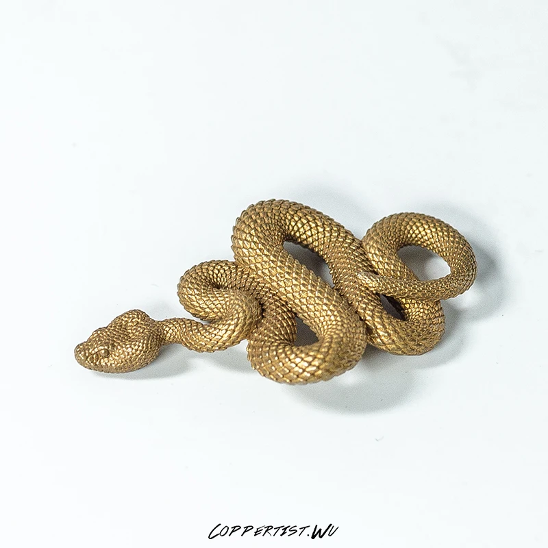 Type1(no zircon eye) Coppertist. wu латунный Металлический Брелок В Форме Змеи Брелок для ключей ручной работы Модное животное кольцо для ключей с сумочкой кулон - Цвет: Type1(no zircon eye)