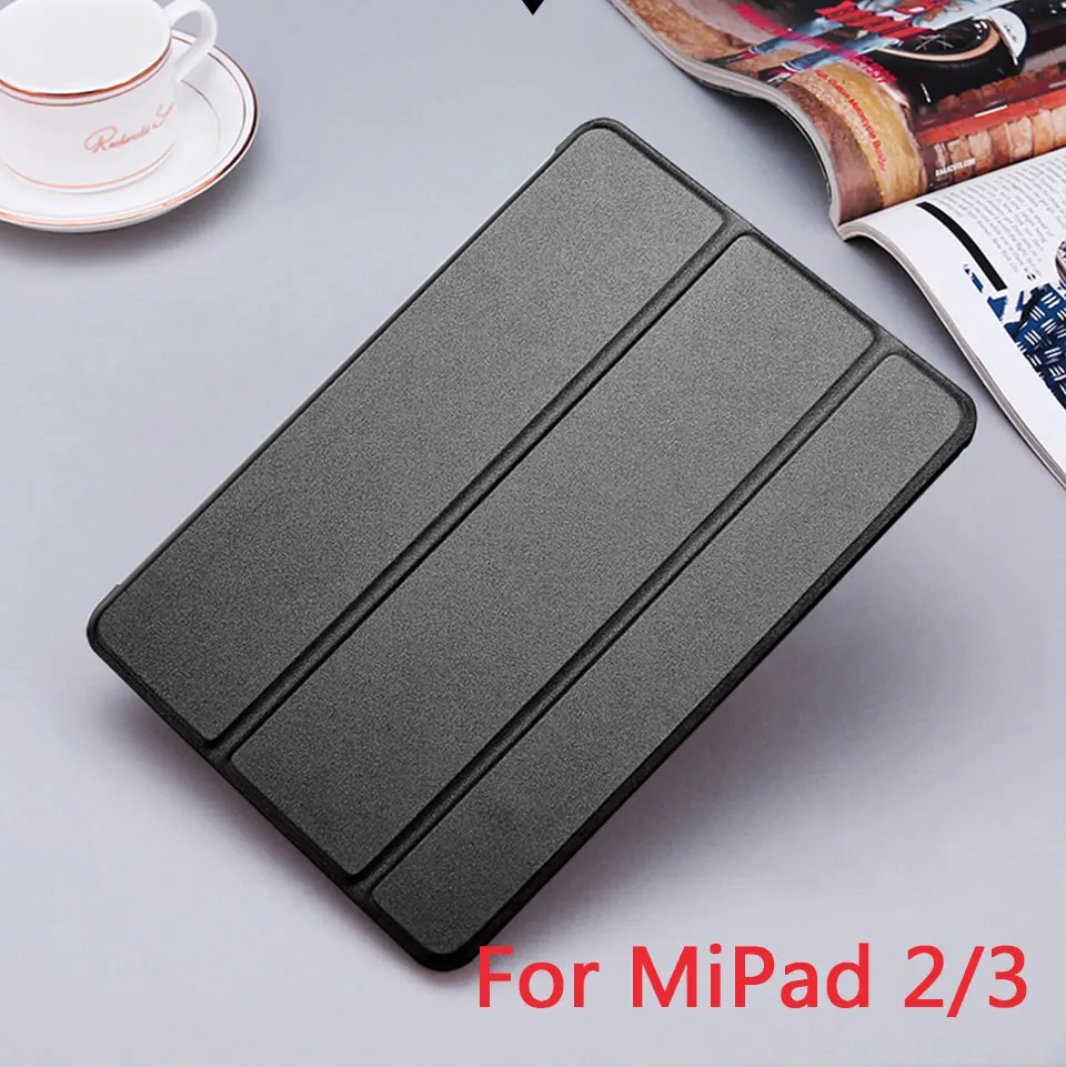 black for mipad 2 3 Mi pad 4 чехол из искусственной кожи ультра тонкий чехол для Xiao mi pad 1 2 3 mi Pad 4 Plus mi pad1 mi pad2 mi pad3 задняя смарт-крышка защитная - Цвет: black for mipad 2 3