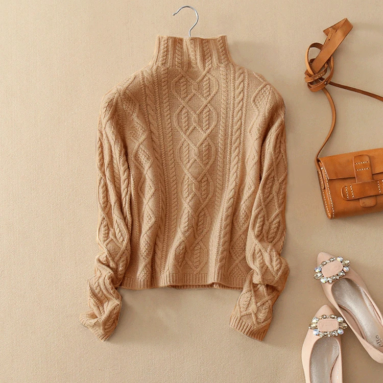 

winter sweater women high collar cashmere sweater female turtleneck thick sweater 2019 new twist pattern bottoming warm pullover