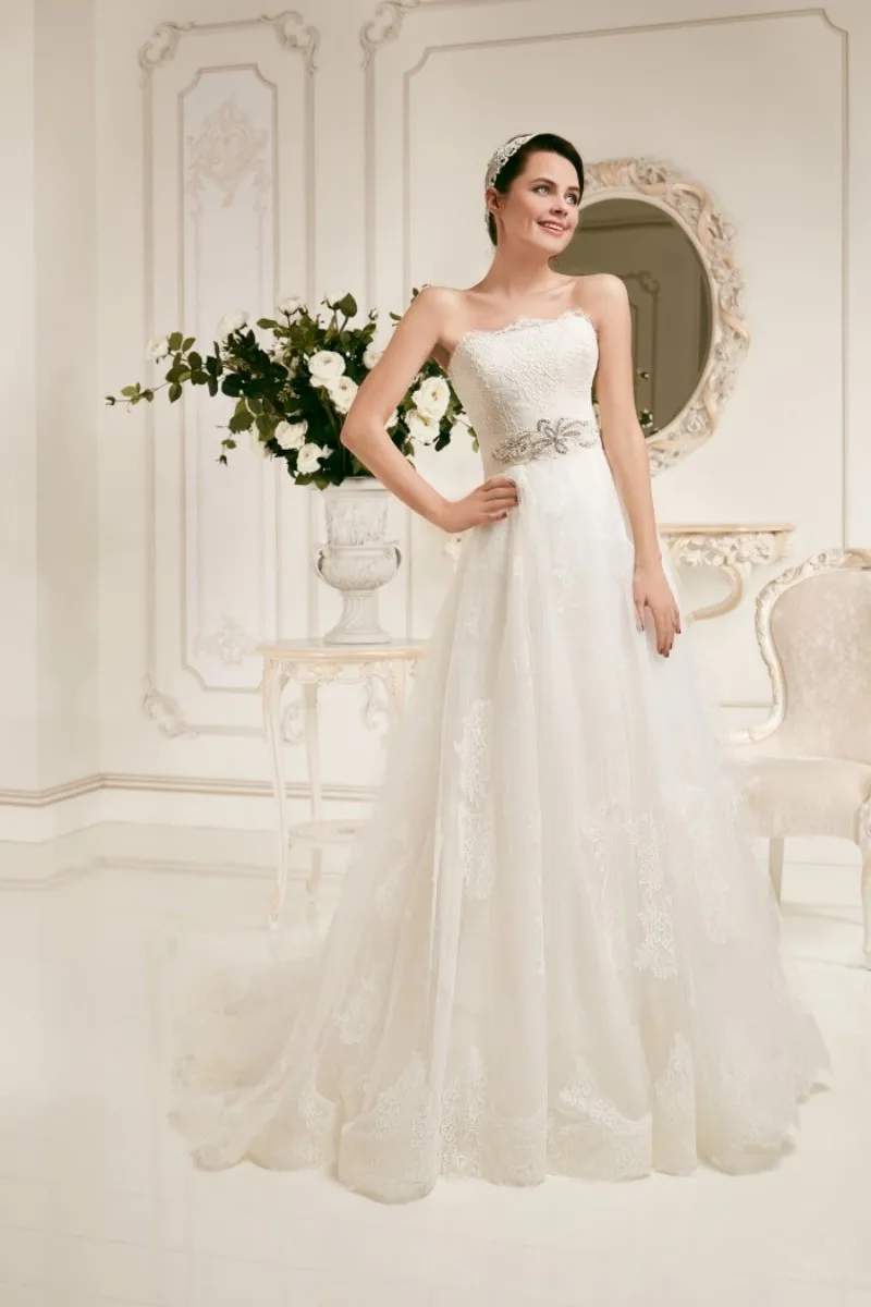 Красивая дешевые сад свадебные платья линия тюль горячая распродажа без