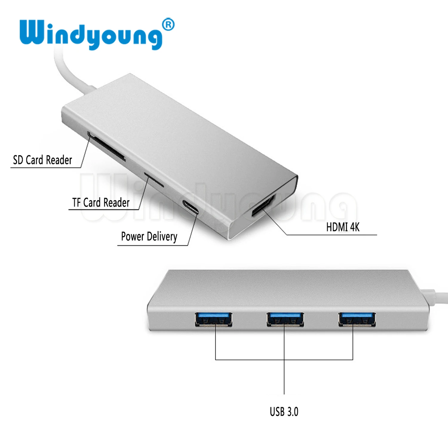USB концентратор на HDMI 4K адаптер для Macbook Pro C 3 0 порты SD/TF устройство чтения карт