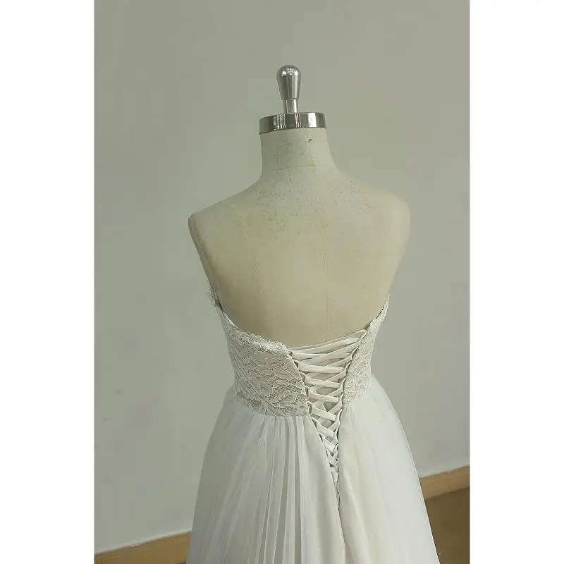 Тюлевое кружево цвета слоновой кости ТРАПЕЦИЕВИДНОЕ свадебное платье в пол