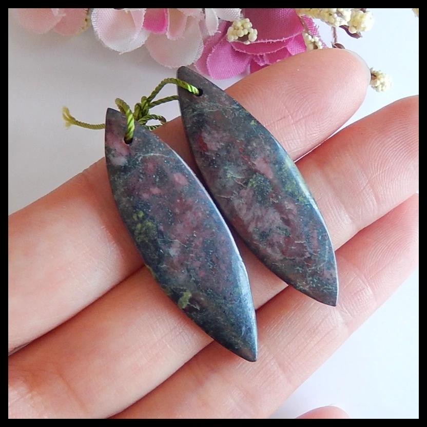 Серьги с полудрагоценными камнями натуральные драконы кровь бусина яшмой модные