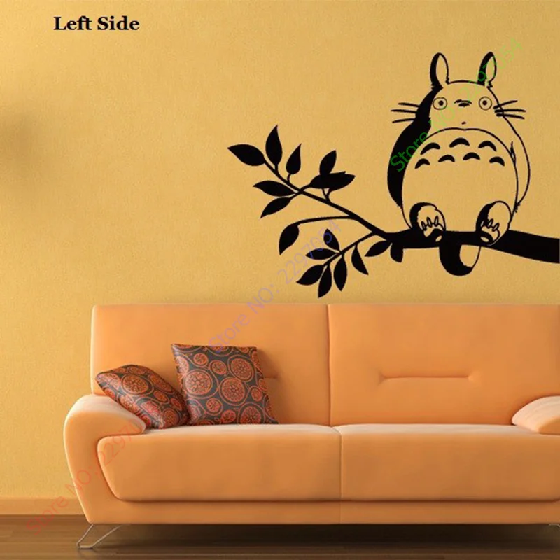 

Free Shipping Japanese Cartoon Totoro Chinchilla wall stickers glass decals wall covering home decor 11 colors choose