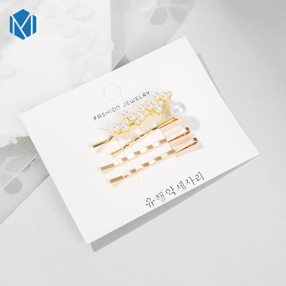Set 3 3 шт./компл. Ins жемчужная металлическая заколка для волос Расческа заколка для волос Геометрическая необычная шпилька для волос с горным хрусталем головной убор аксессуары для волос - Цвет: Set 3