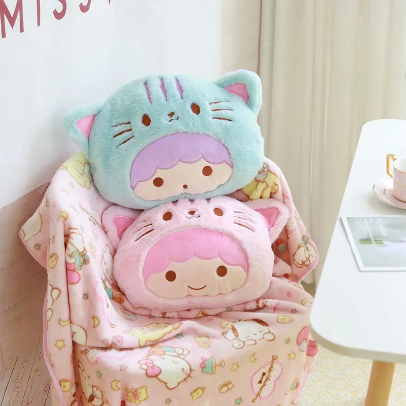 1 шт. 40 см Cinnamoroll пудинг собака Мелодия Близнецы Звезда Мягкая плюшевая подушка+ Коралловое бархатное одеяло мягкая игрушка романтический подарок