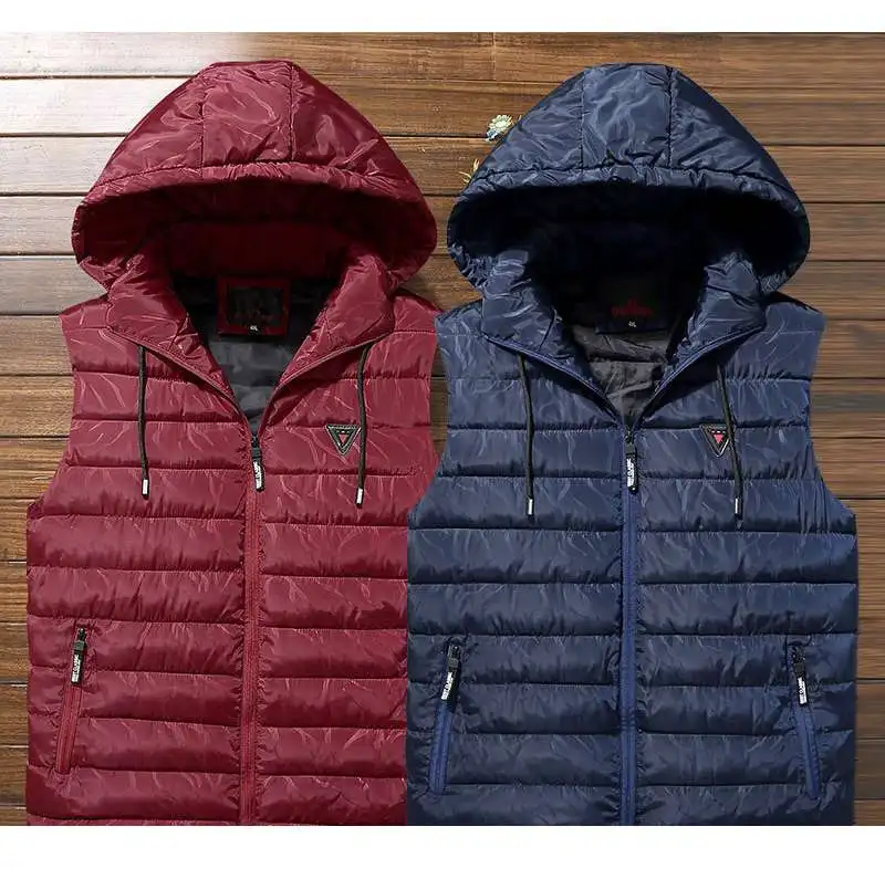FAISIENS мужские жилеты плюс большого размера с капюшоном синий 5XL 7XL 8XL 9XL спортивная одежда хипстер большие зимние теплые жилеты жилет с хлопковой подкладкой