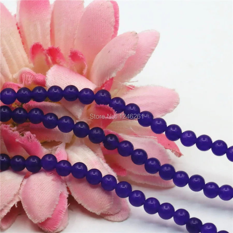 

4mm 6mm 8mm 10mm 12mm 14mm Hot Sale Blue Chalcedony Stone DIY Loose Round Beads Jewelry Making 15inch Women Girls Gifts Gems