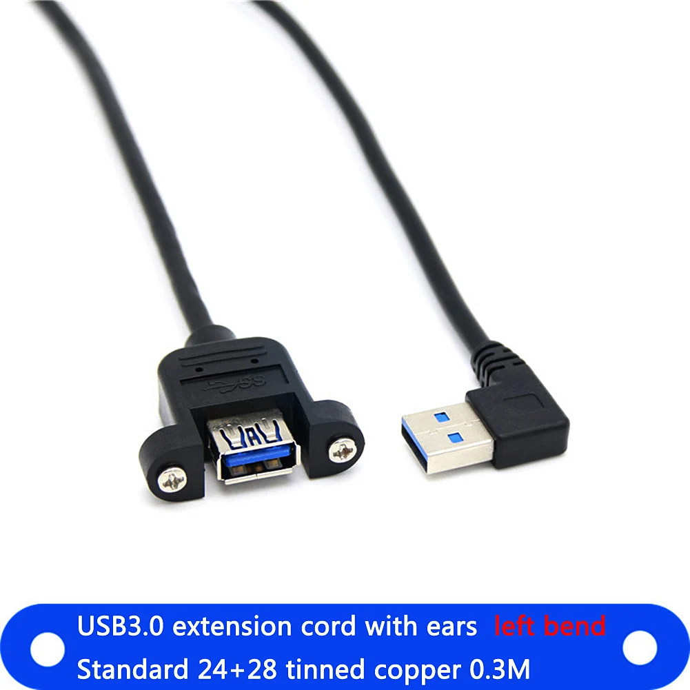 USB 3,0 A Женское крепление на панель к USB A мужской 90 градусов левый угол кабель-удлинитель для компьютера хоста
