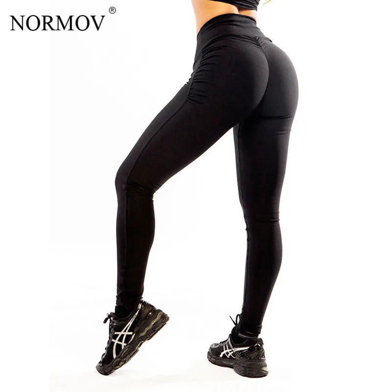 NORMOV S-XL для женщин пуш-ап леггинсы Полиэстер Фитнес Леггинсы большой Размеры