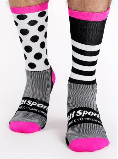 Pink Black 3 Новинка весны унисекс Профессиональный езда на велосипеде Носки велосипедные спортивные носки дышащие носки для занятий Баскетболом, футболом большой Размеры - Цвет: Pink Black 3