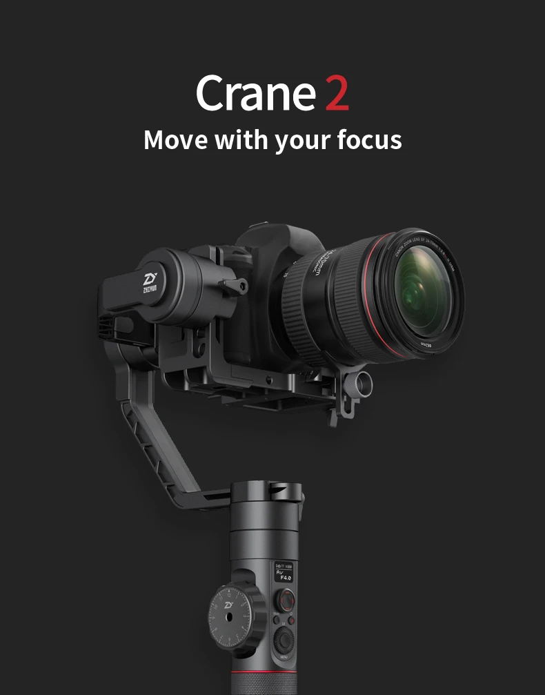 ZHIYUN кран 2 Gimbal Ручной Бесщеточный DSLR камера Gimbal стабилизатор для Panasonic Canon sony Nikon Z6 Z7