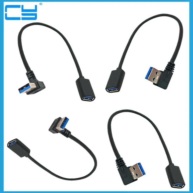 Кабель Удлинитель USB 2 0 3 с прямым углом 90 градусов штекер гнездо сверхскоростные
