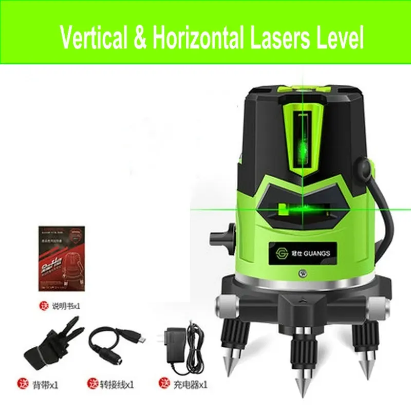 

Anti-Shock IPX4 Waterproof Vertical & Horizontal Lasers Level Self-Leveling Cross Laser Level 2 Line 2 Point Protective Glasses