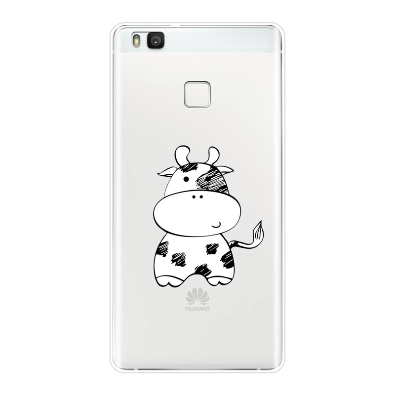 Силиконовый чехол для телефона Huawei P9 Lite Mini P10 P Smart Plus P20 Pro P8 2017 корова овечка