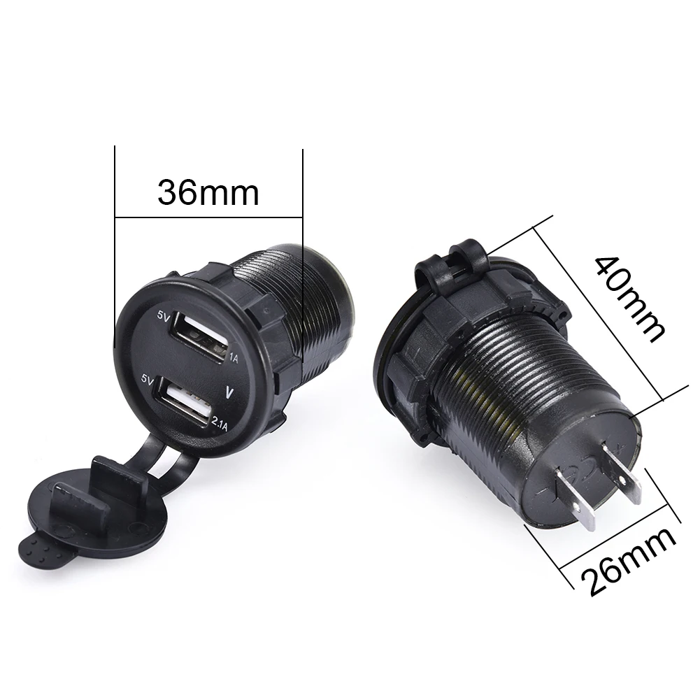 12 V/24 V зарядное устройство с двумя портами USB Автомобильное зарядное устройство мощность на выходе 5V для Pad телефоны автомобиль Лодка Караван мотоцикл Led свет измеритель напряжения