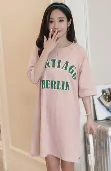 pink Новинка 319, Футболка для беременных, летняя одежда, корейский стиль, хлопковые топы для беременных, свободные, размера плюс, Длинные футболки, одежда для беременных женщин - Цвет: pink