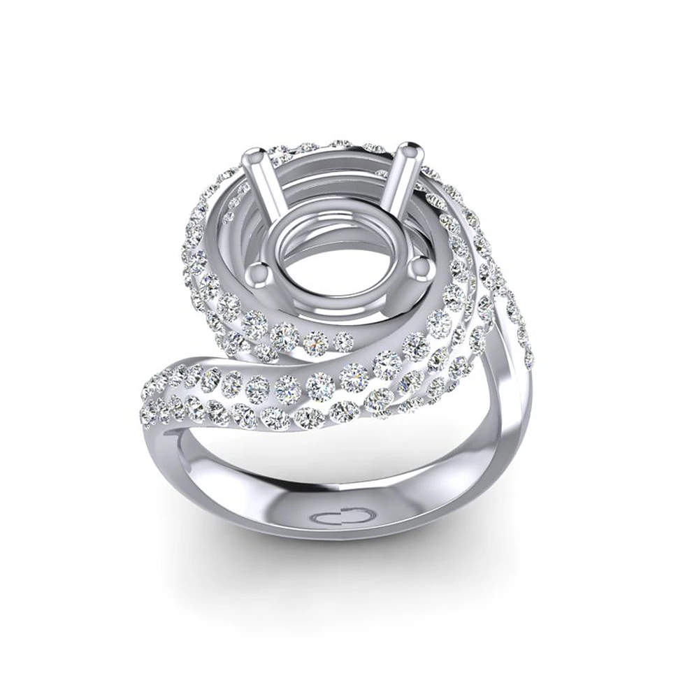 Caimao дизайн 8,5 мм круглый 14 к белое золото 1.15ct натуральный полный разрез Алмазный кольцевая заклепка