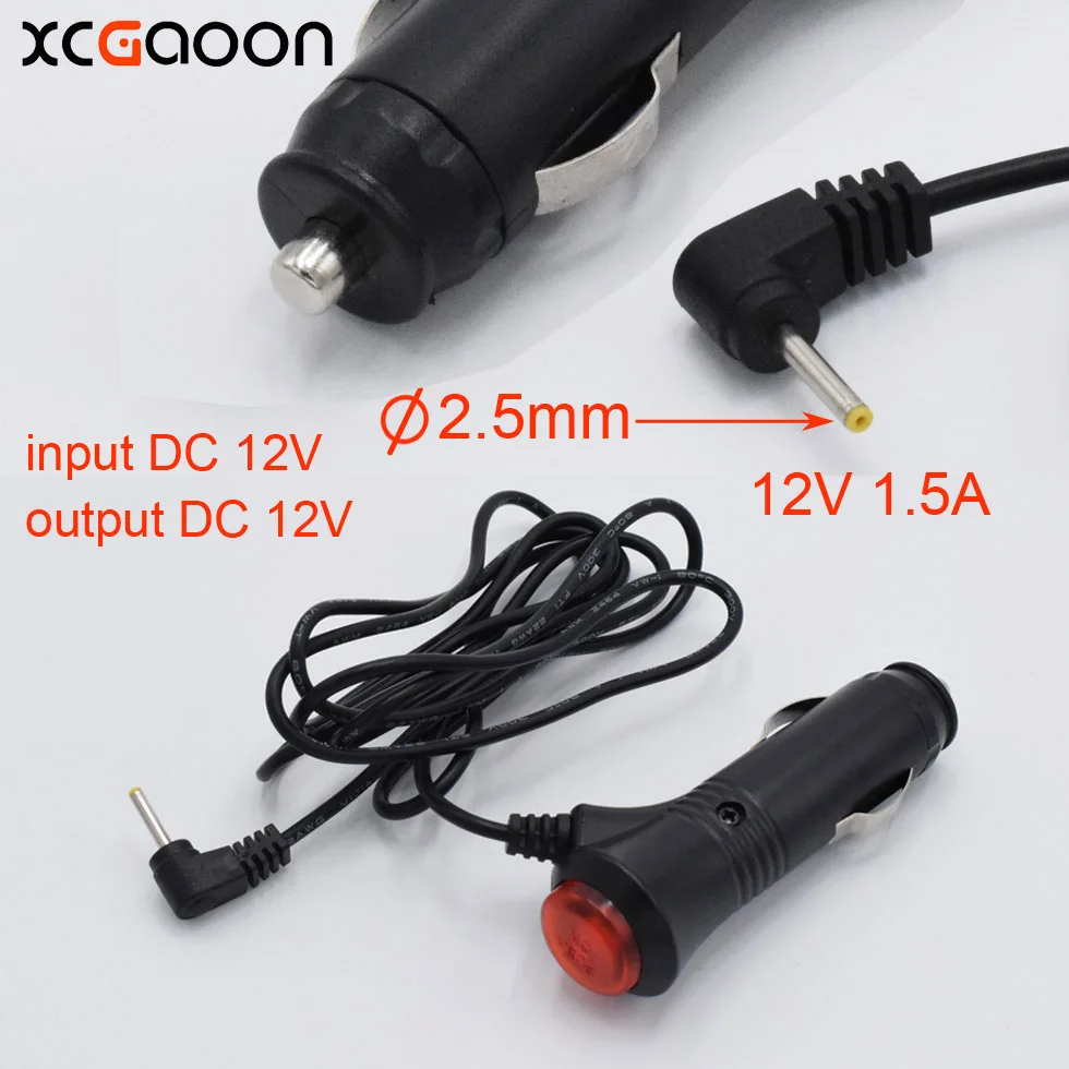 

XCGaoon 1,2 м (3.9ft) 2,5 мм порт 12 В 1.5A автомобильное зарядное устройство адаптер для автомобильного радар-детектора и GPS вход DC 12 В