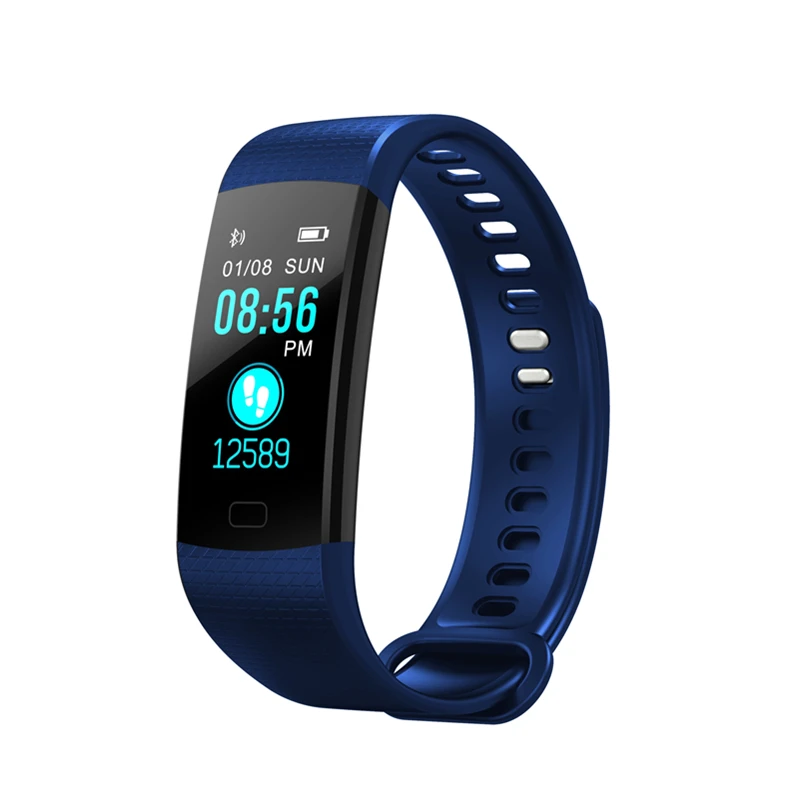 Blue FocuSmart Y5 умный Браслет фитнес-трекер кровяное давление HeartRate монитор водонепроницаемый цветной экран умный Браслет PK MiBand 3 - Цвет: Blue